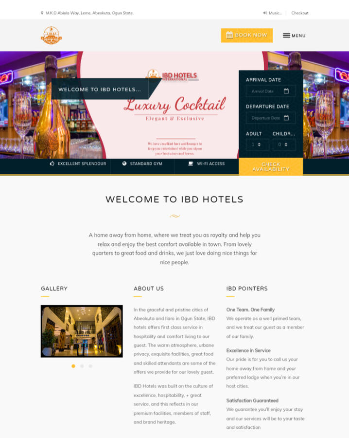 Website Design For IBD HOTELS